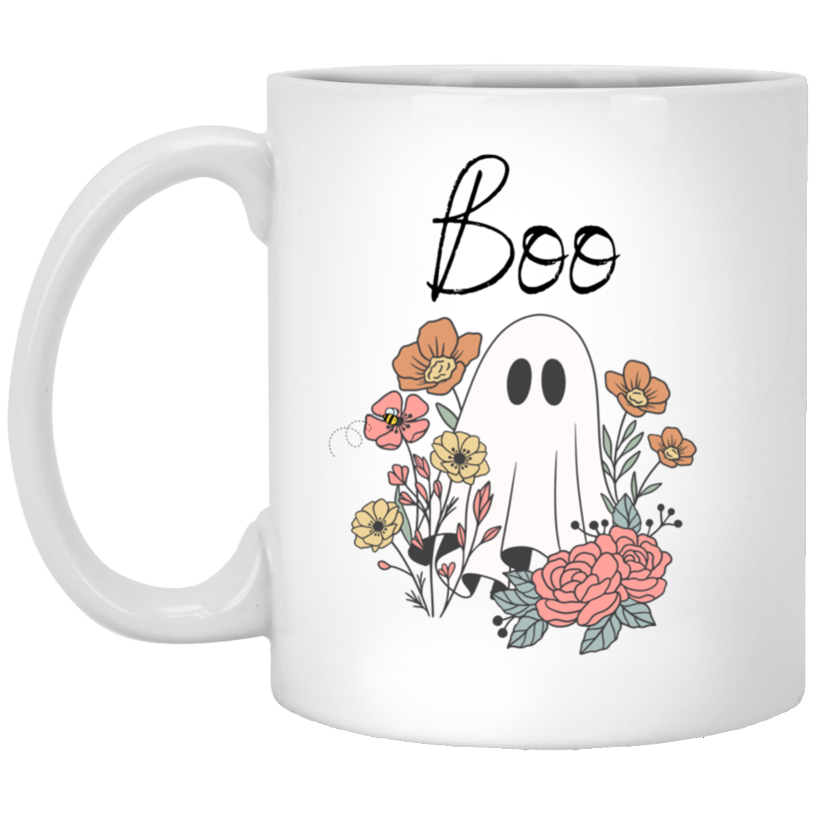 Boo Ghost and Flower Mug