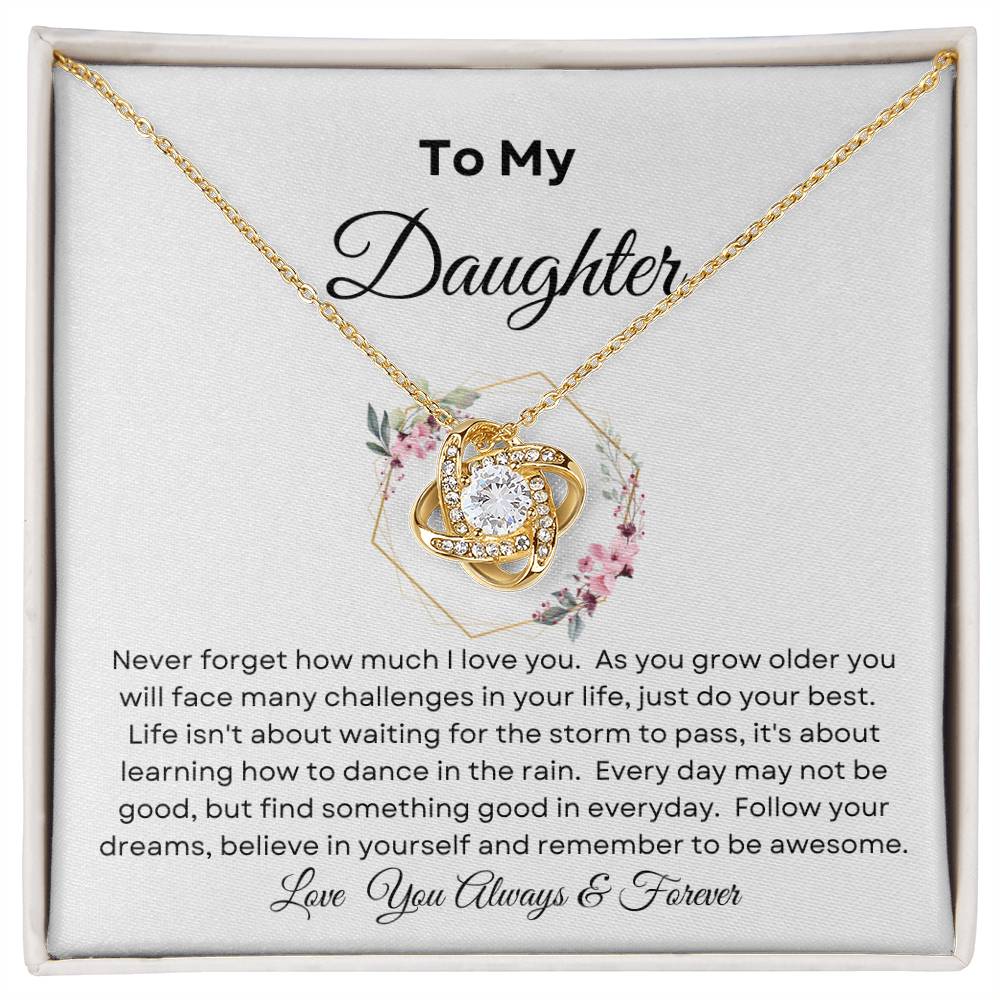 Love Knot To My Daughter Flowers and Gold