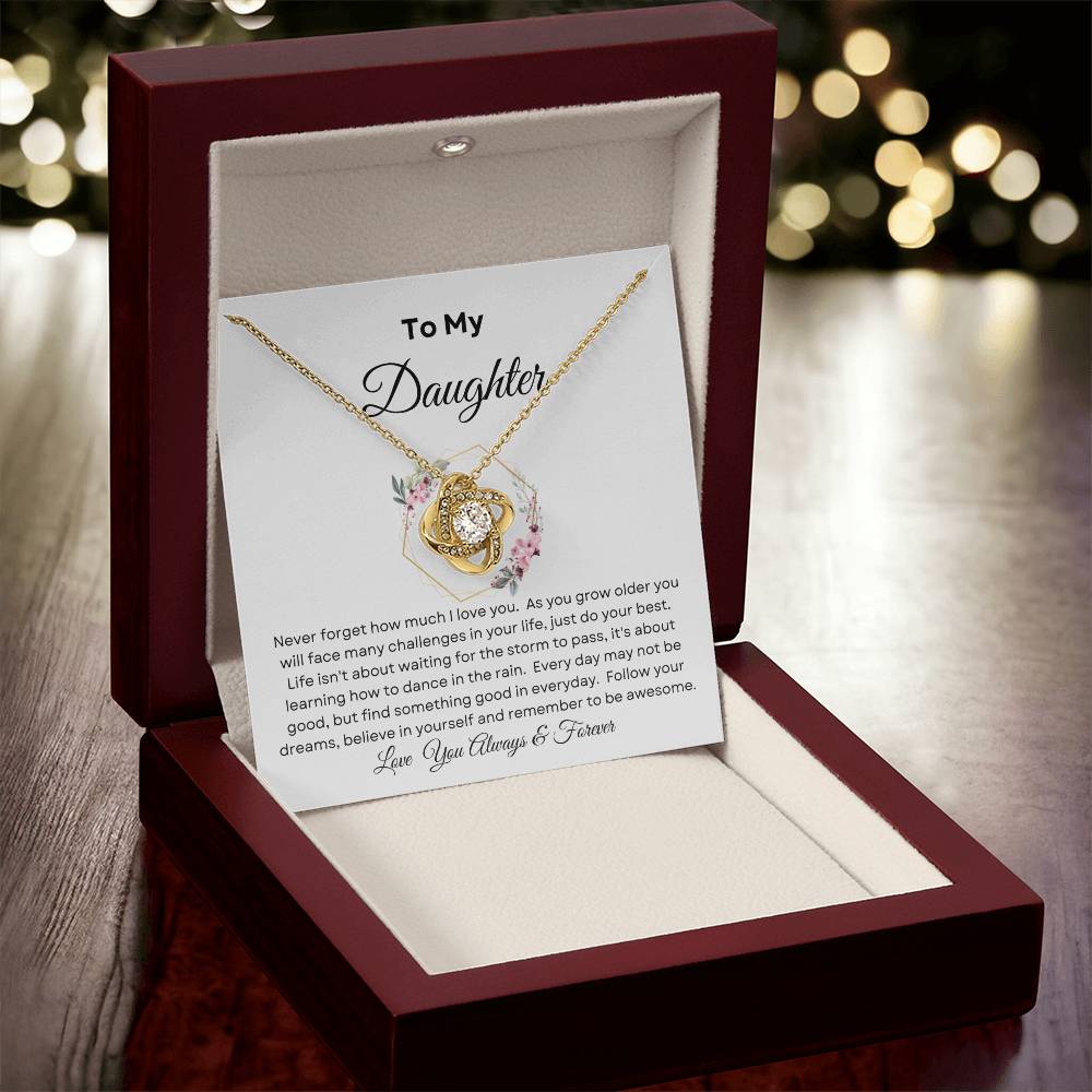 Love Knot To My Daughter Flowers and Gold