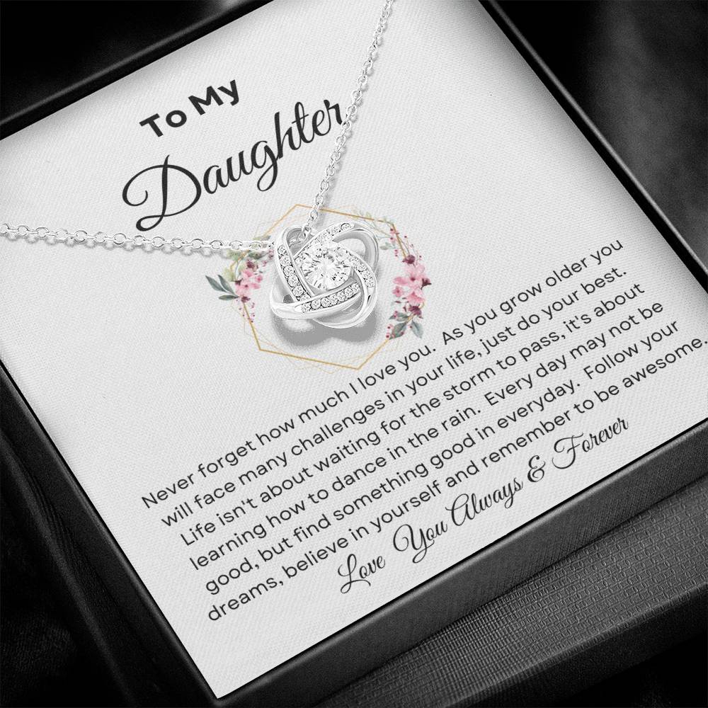 Love Knot To My Daughter Flowers and Gold