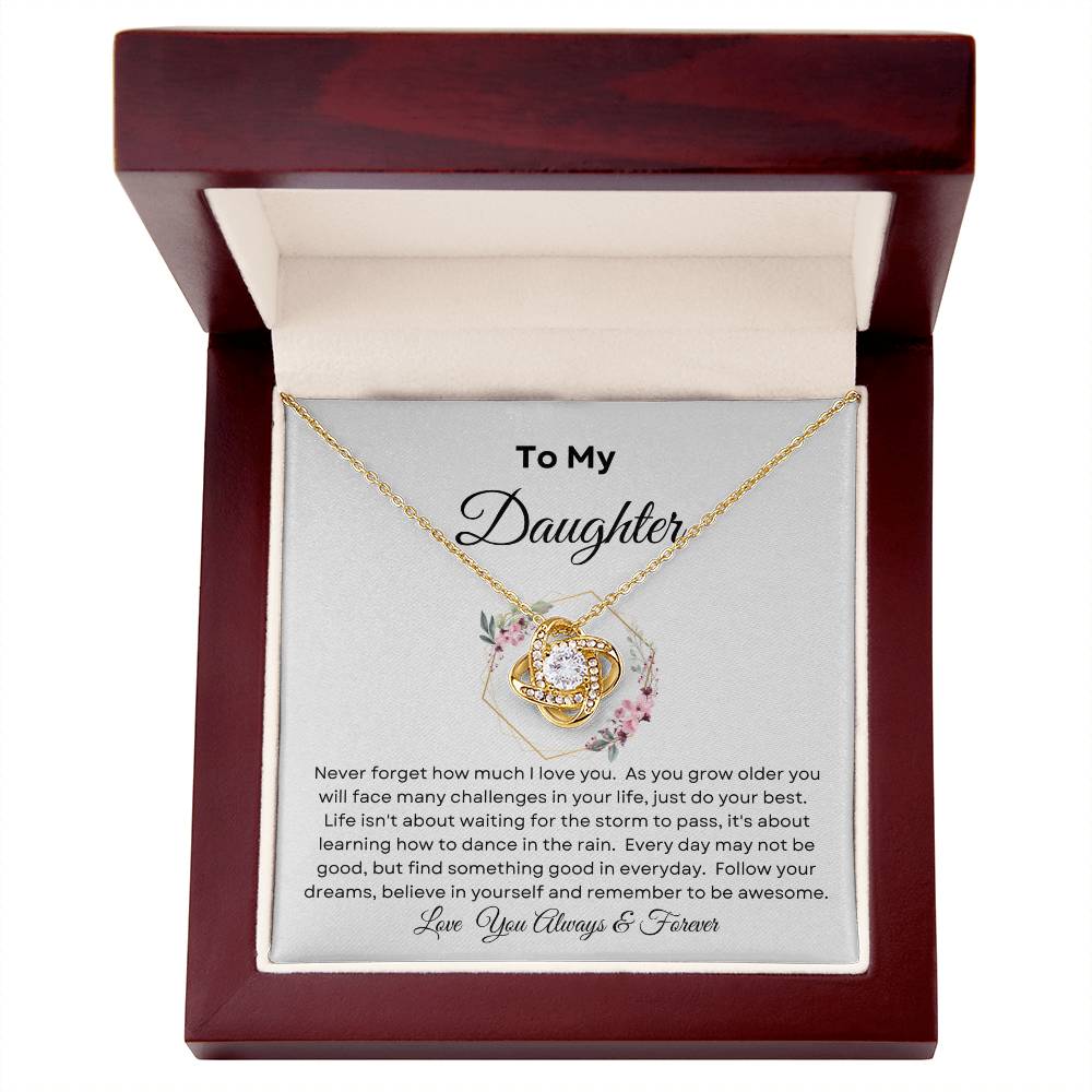 Love Knot To My Daughter Flowers and Gold