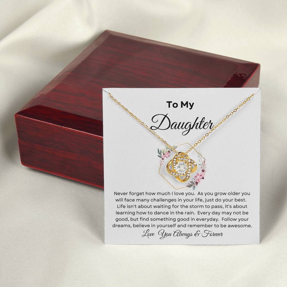 Love Knot To My Daughter Flowers and Gold