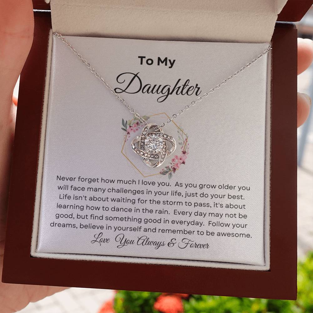 Love Knot To My Daughter Flowers and Gold