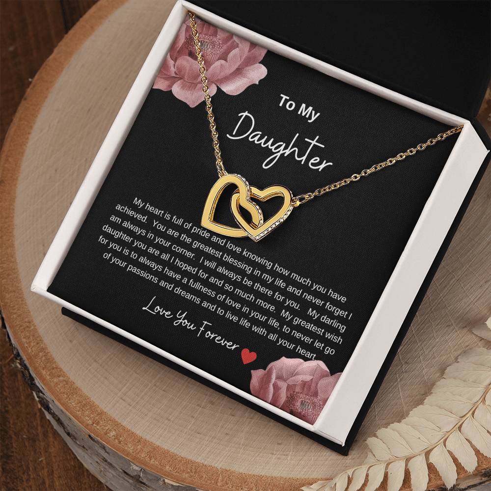 Interlocking Hearts Necklace ... To My Daughter