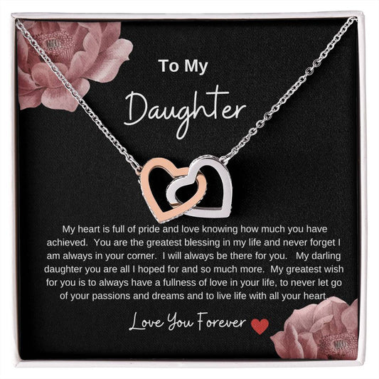Interlocking Hearts Necklace ... To My Daughter