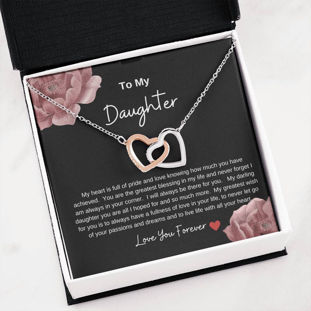 Interlocking Hearts Necklace ... To My Daughter