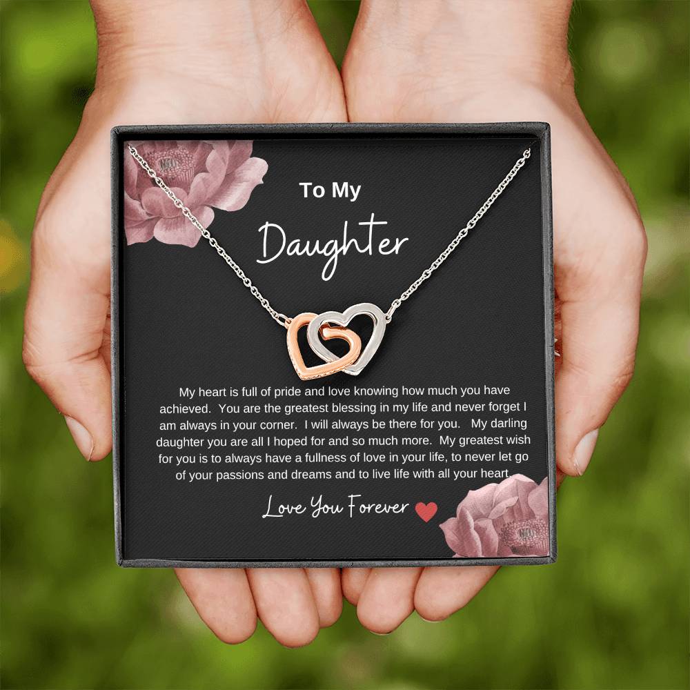 Interlocking Hearts Necklace ... To My Daughter