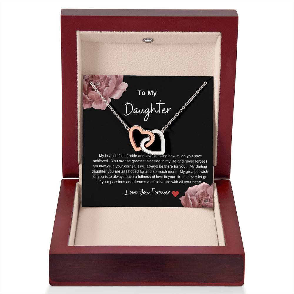 Interlocking Hearts Necklace ... To My Daughter