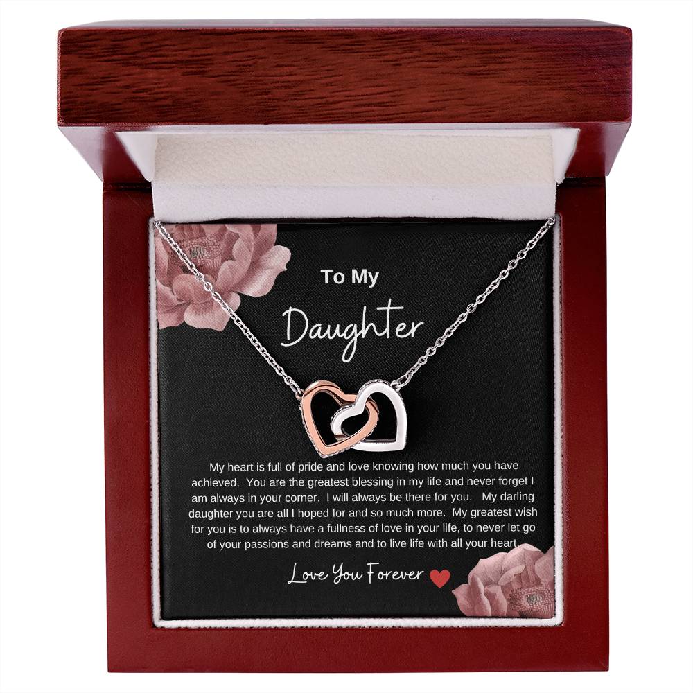 Interlocking Hearts Necklace ... To My Daughter