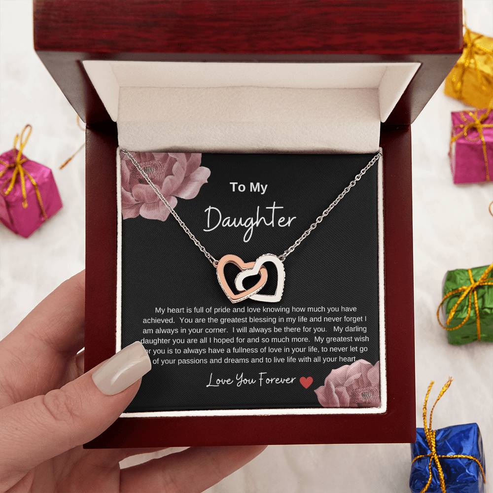 Interlocking Hearts Necklace ... To My Daughter