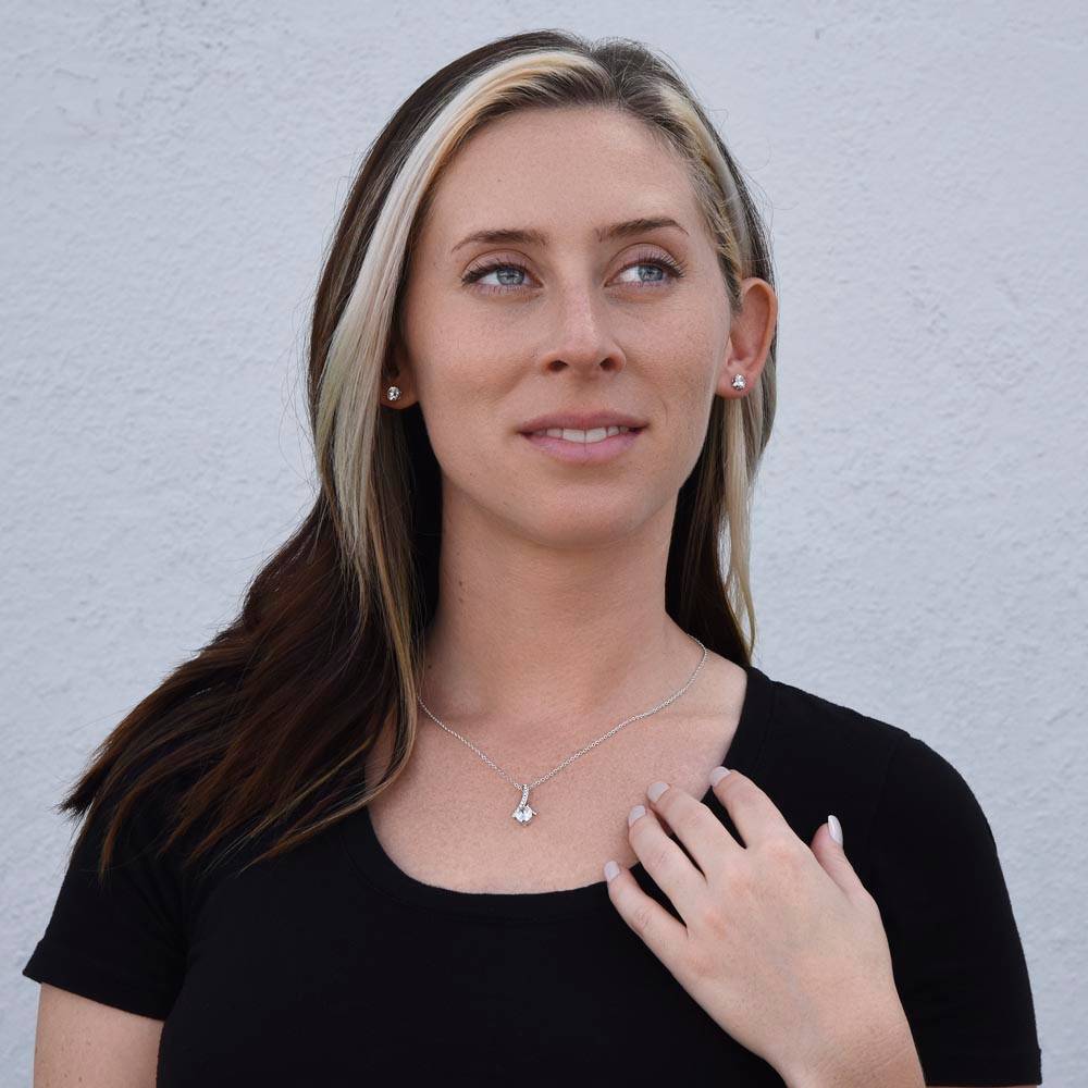 Alluring Beauty & Clear CZ Earrings To My Beautiful Daughter