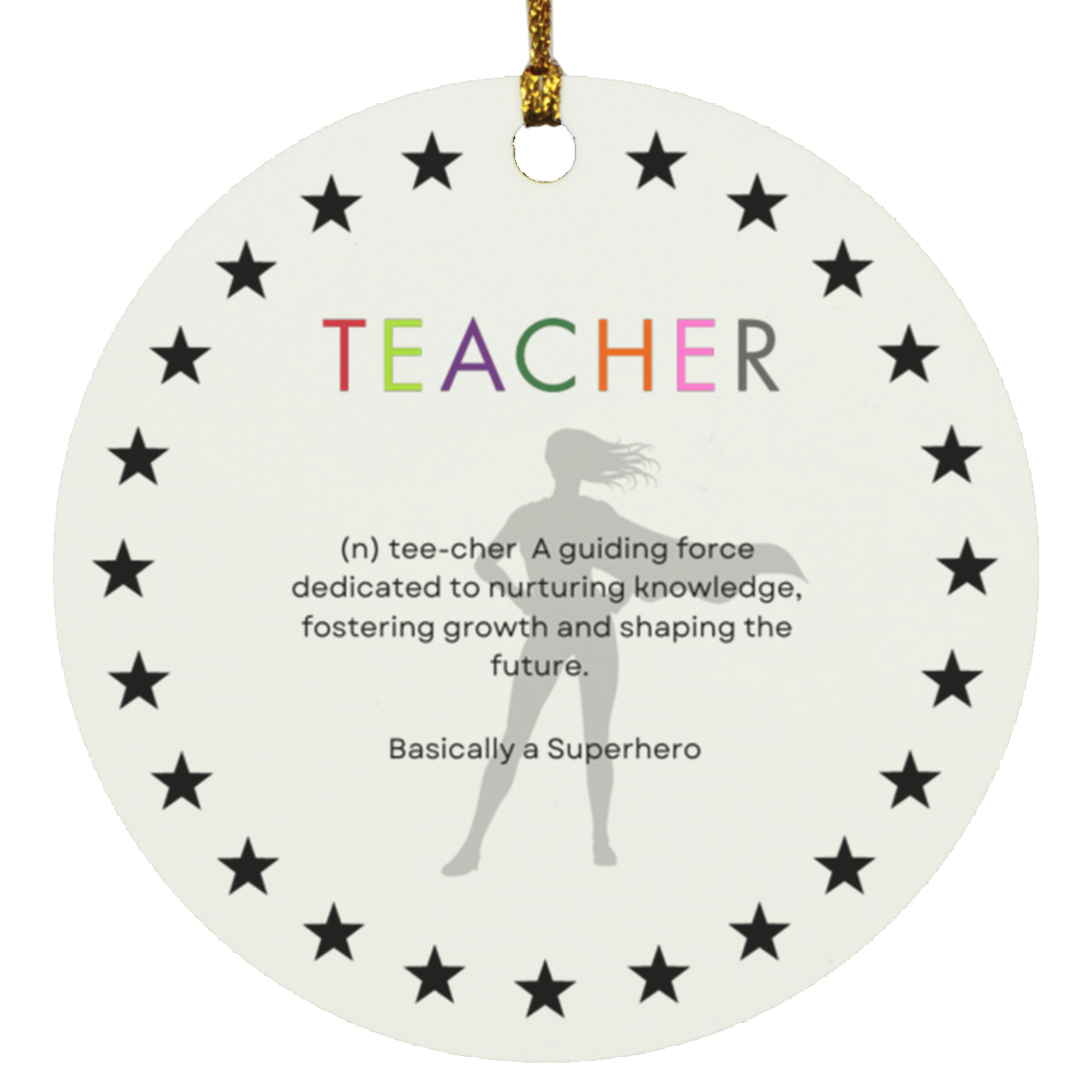 Teacher. Superhero Ornament