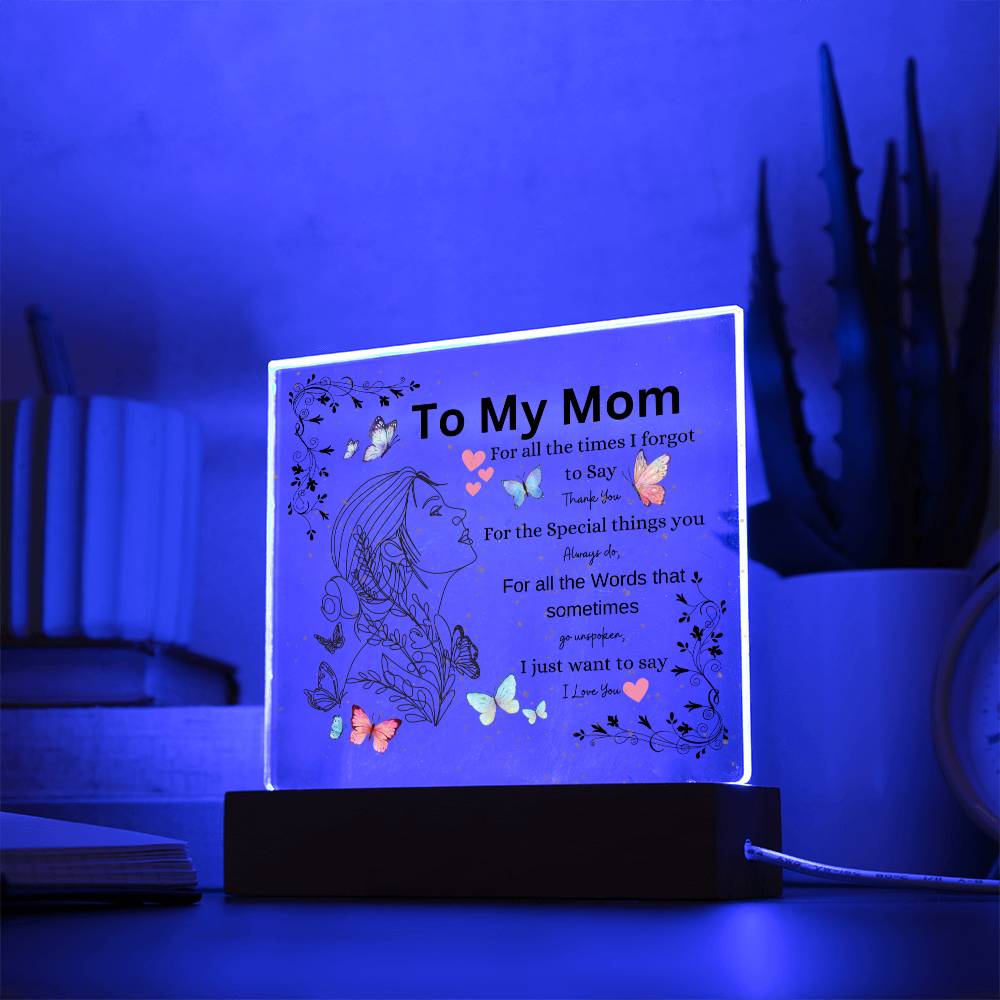To My Mom Butterfly | Acrylic Square Plaque