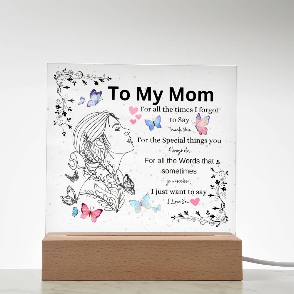 To My Mom Butterfly | Acrylic Square Plaque